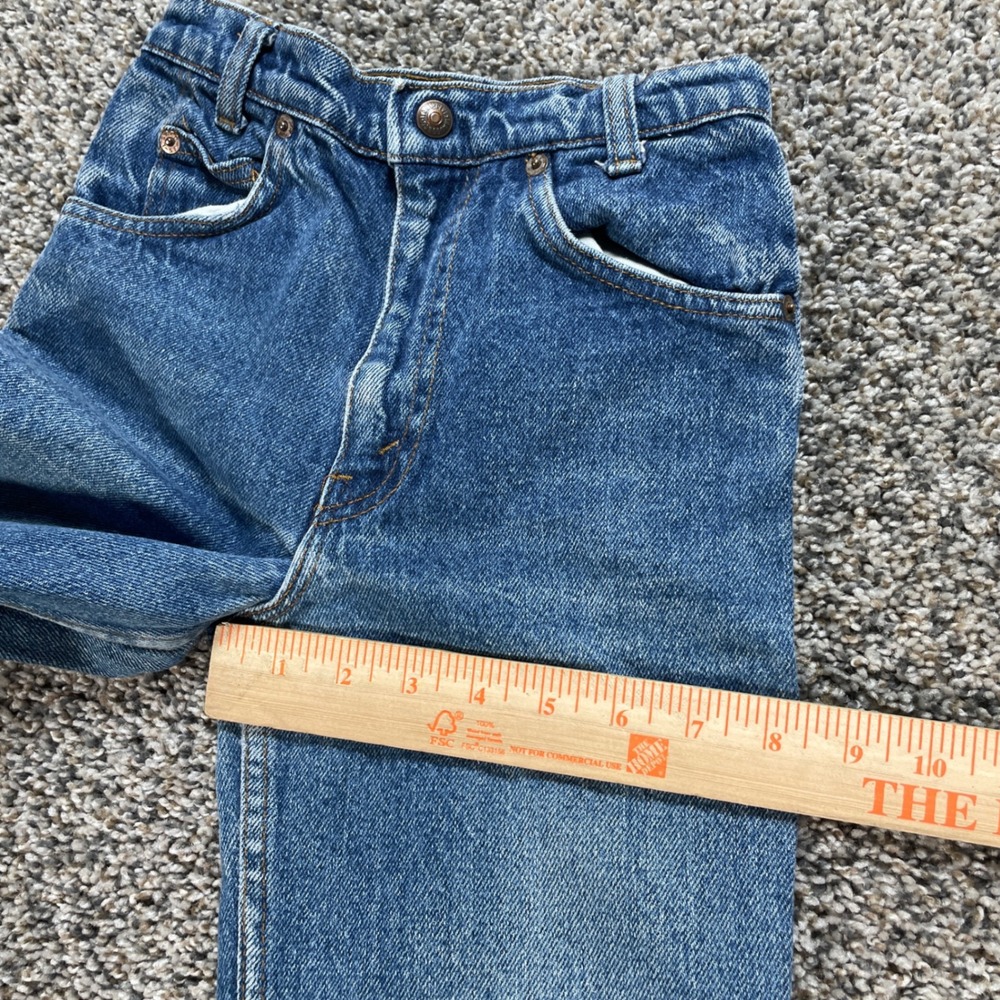 Vintage Levi's 747 Orange Tab Jeans Kids 22x27 Jeans USA Made Denim Blue - Picture 9 of 10